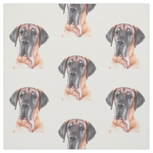 Great Dane Dog Animal Portret Stof (Swatch)