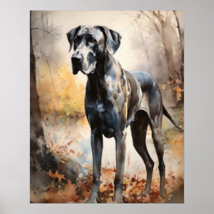 Great Dane Dog Art Print Poster