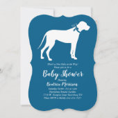 Great Dane Dog Baby shower Blue Boy Kaart (Voorkant)