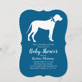 Great Dane Dog Baby shower Blue Boy Kaart