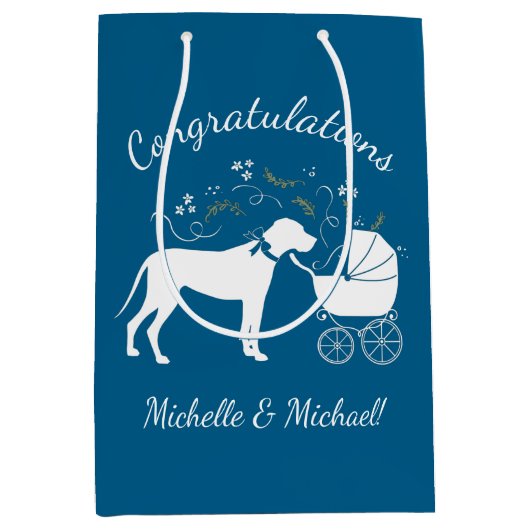 Great Dane Dog Baby shower Medium Cadeauzakje (Voorkant)