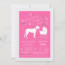 Great Dane Dog Baby shower Pink Girl