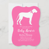 Great Dane Dog Baby shower Pink Girl Kaart (Voorkant)