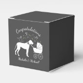 Great Dane Dog Baby shower Puppy Grey Bedankdoosjes (Voorkant Zijde)