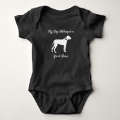 Great Dane Dog Baby shower Puppy Grey Romper (Voorkant)