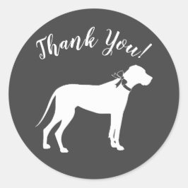 Great Dane Dog Baby shower Puppy Grey Ronde Sticker