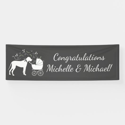 Great Dane Dog Baby shower Puppy Grey Spandoek (Horizontaal)