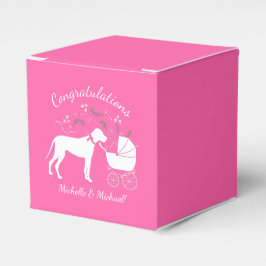 Great Dane Dog Baby shower Puppy Pink Girl Bedankdoosjes