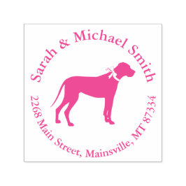 Great Dane Dog Baby shower Puppy Pink Girl Zelfinktende Stempel