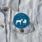 Great Dane Dog Baby shower Ronde Button 7,6 Cm (In situ)