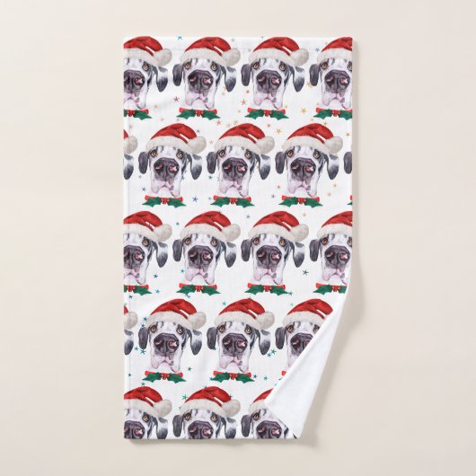 Great Dane Dog Breed Christmas Stars Handdoek (Handdoek)