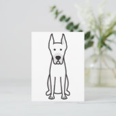 Great Dane Dog Cartoon Briefkaart (Staand voorkant)