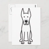 Great Dane Dog Cartoon Briefkaart (Voorkant / Achterkant)