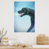 Great Dane Dog DOG BEACH Poster (Keuken)