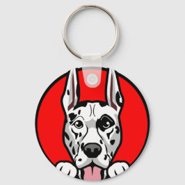 Great Dane Dog Face Design - Schattige huisdierena Sleutelhanger