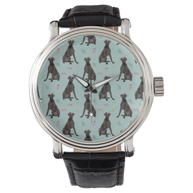 Great Dane Dog Fan, Mannen Women & Kinder, Hondenl Horloge (Voorkant)
