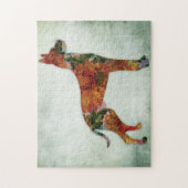 Great Dane Dog Floral on Green Legpuzzel (Verticaal)