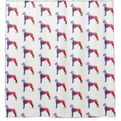 Great Dane Dog Geometric Silhouette Paars Douchegordijn (Voorkant)