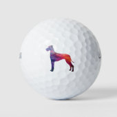 Great Dane Dog Geometric Silhouette Paars Golfballen (Voorkant)