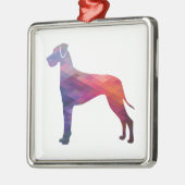 Great Dane Dog Geometric Silhouette Paars Metalen Ornament (Links)
