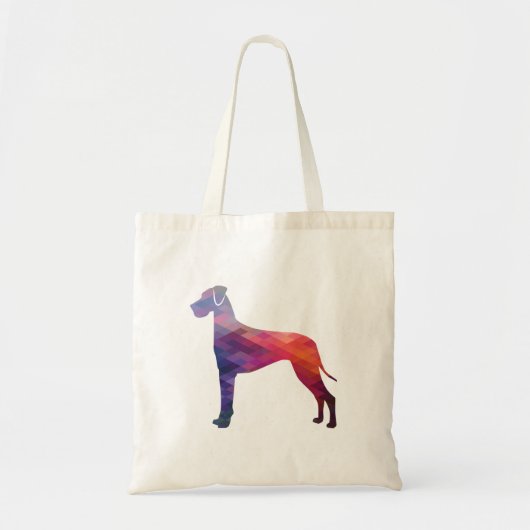 Great Dane Dog Geometric Silhouette Paars Tote Bag (Voorkant)