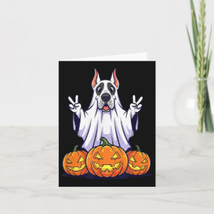 Great Dane Dog Ghost Pumpkin Boo Halloween Kinder Kaart