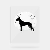 Great Dane Dog – Halloween Moon Silhouette Classic Acryl Bord (Voorkant)