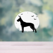 Great Dane Dog – Halloween Moon Silhouette Classic Acryl Bord (Neutraal)