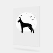 Great Dane Dog – Halloween Moon Silhouette Classic Acryl Bord (Hoek)