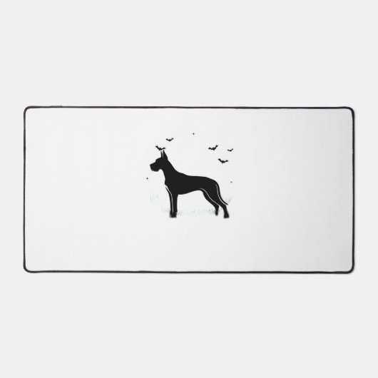 Great Dane Dog – Halloween Moon Silhouette Classic Bureaumat (Voorkant)