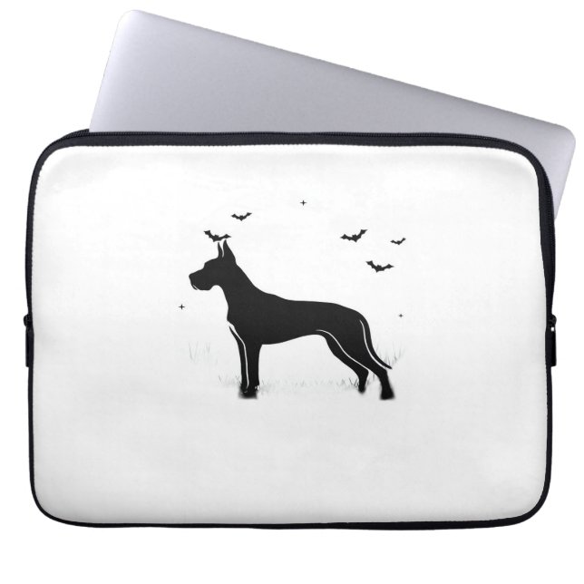 Great Dane Dog – Halloween Moon Silhouette Classic Laptop Sleeve (Voorkant)