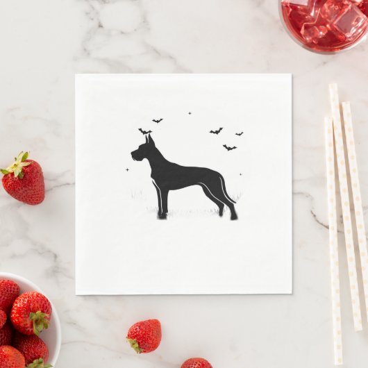 Great Dane Dog – Halloween Moon Silhouette Classic Servet (Insitu)