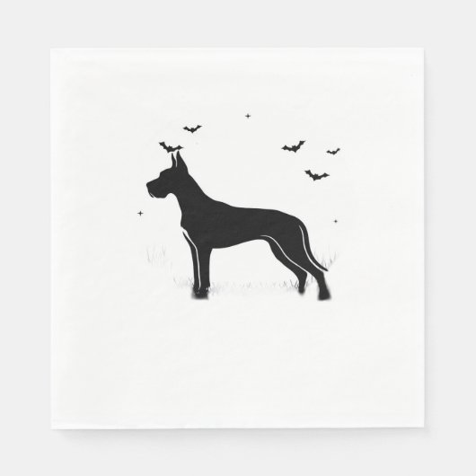 Great Dane Dog – Halloween Moon Silhouette Classic Servet (Voorkant)