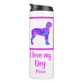 Great Dane Dog Hot Pink & Blue Silhouette Thermosbeker (Geroteerd rechts)