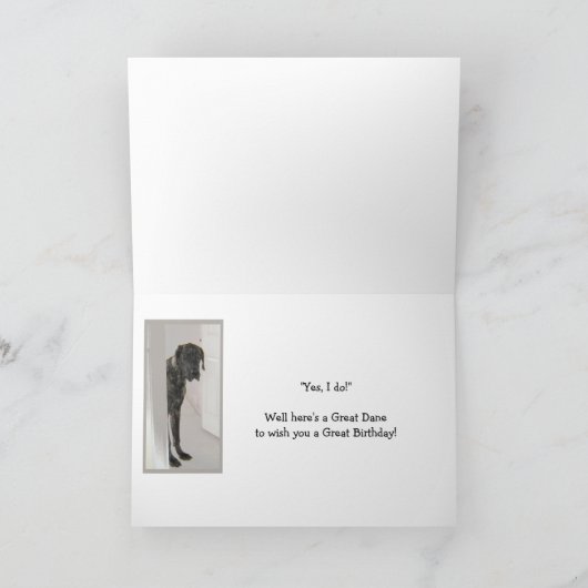Great Dane Dog Humor Birthday Cake Fun Kaart (Binnen)