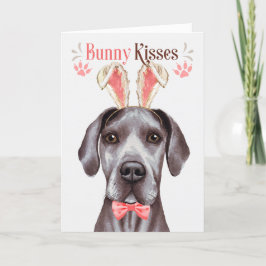 Great Dane Dog in Bunny Ears voor Pasen Feestdagen Kaart