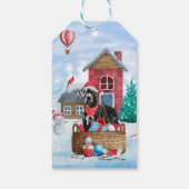 Great Dane Dog in het sneeuwbalhuis Cadeaulabel (Achterkant)