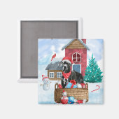 Great Dane Dog in het sneeuwbalhuis Magneet (Voorkant / Achterkant)