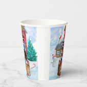 Great Dane Dog in het sneeuwbalhuis Papieren Bekers (Rechts)