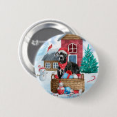 Great Dane Dog in het sneeuwbalhuis Ronde Button 5,7 Cm (Voorkant /achterkant)