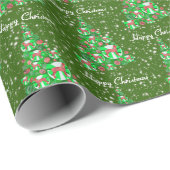 Great Dane Dog-kerstboomvakantie Groen Cadeaupapier (Rol Hoek)