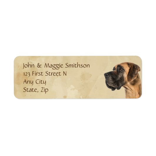 Great Dane Dog Pet Animal Etiket (Voorkant)