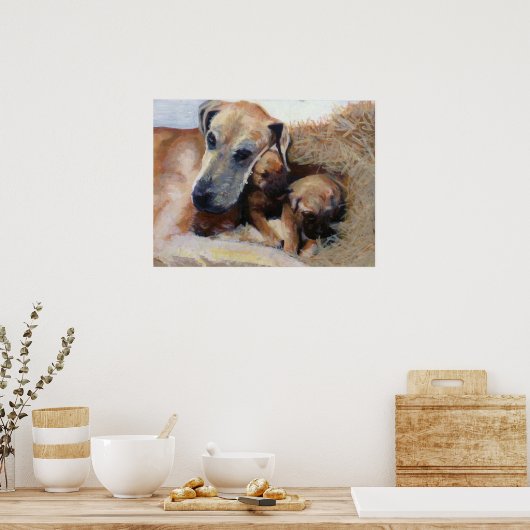 Great Dane Dog-portret Poster (Keuken)