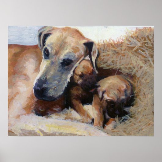 Great Dane Dog-portret Poster (Voorkant)