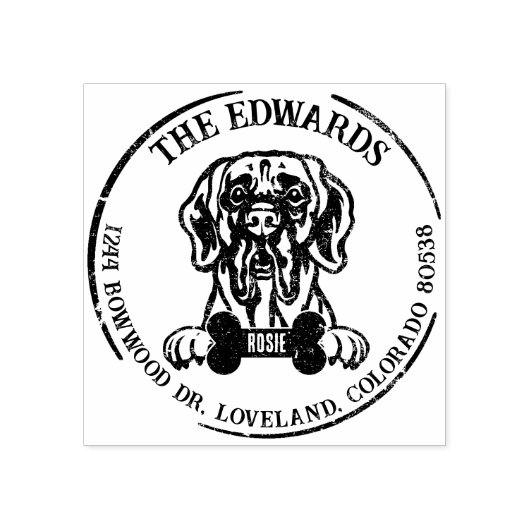 Great Dane Dog Retouradres Rubberstempel (Afrduk)