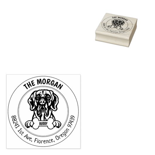 Great Dane Dog Retouradres Rubberstempel (Gestempeld)