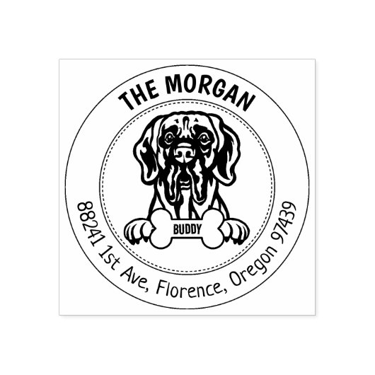 Great Dane Dog Retouradres Rubberstempel (Afrduk)