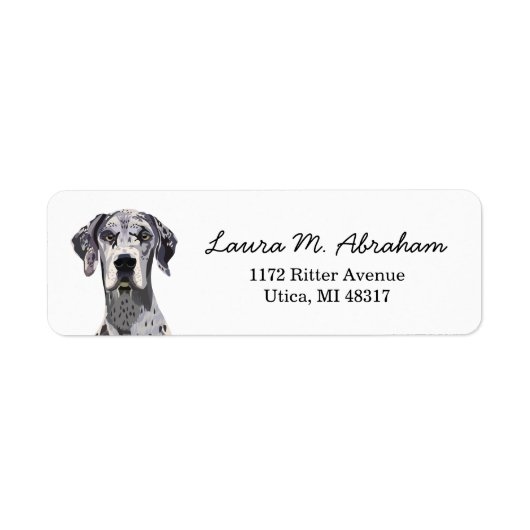 Great Dane Dog Return-adreslabel Etiket (Voorkant)