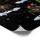 Great Dane Dog Santa Sleigh Flying Funny Magical C Poster (Hoek)