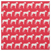 Great Dane Dog Silhouette Pet Red Stof (Swatch)